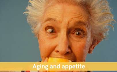 Senior lady eating lemon for healthy eating