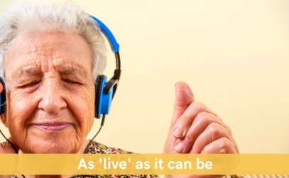 senior listening to music