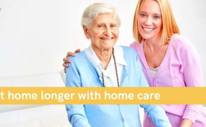 senior lady with home carer