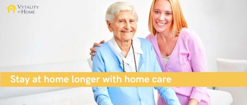 senior lady with home carer