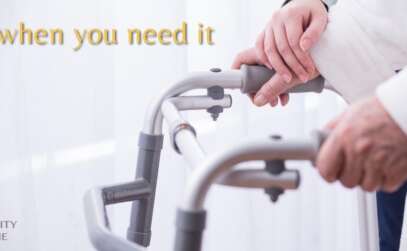 carer with person on walking frame - emergency home care